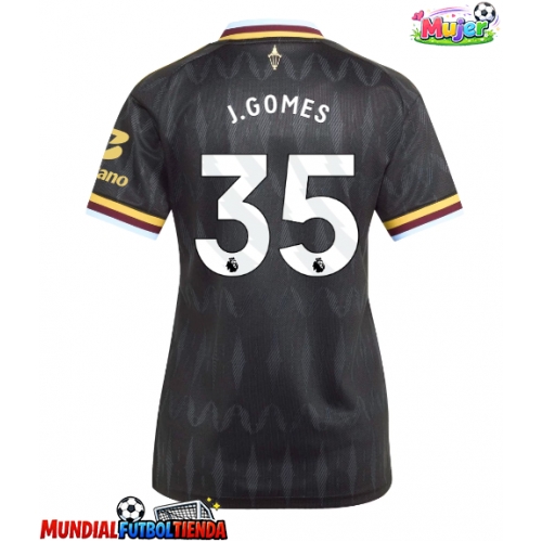 Camiseta Aston Villa Joao Gomes #35 Segunda Equipación Replica 2026-27 para mujer mangas cortas